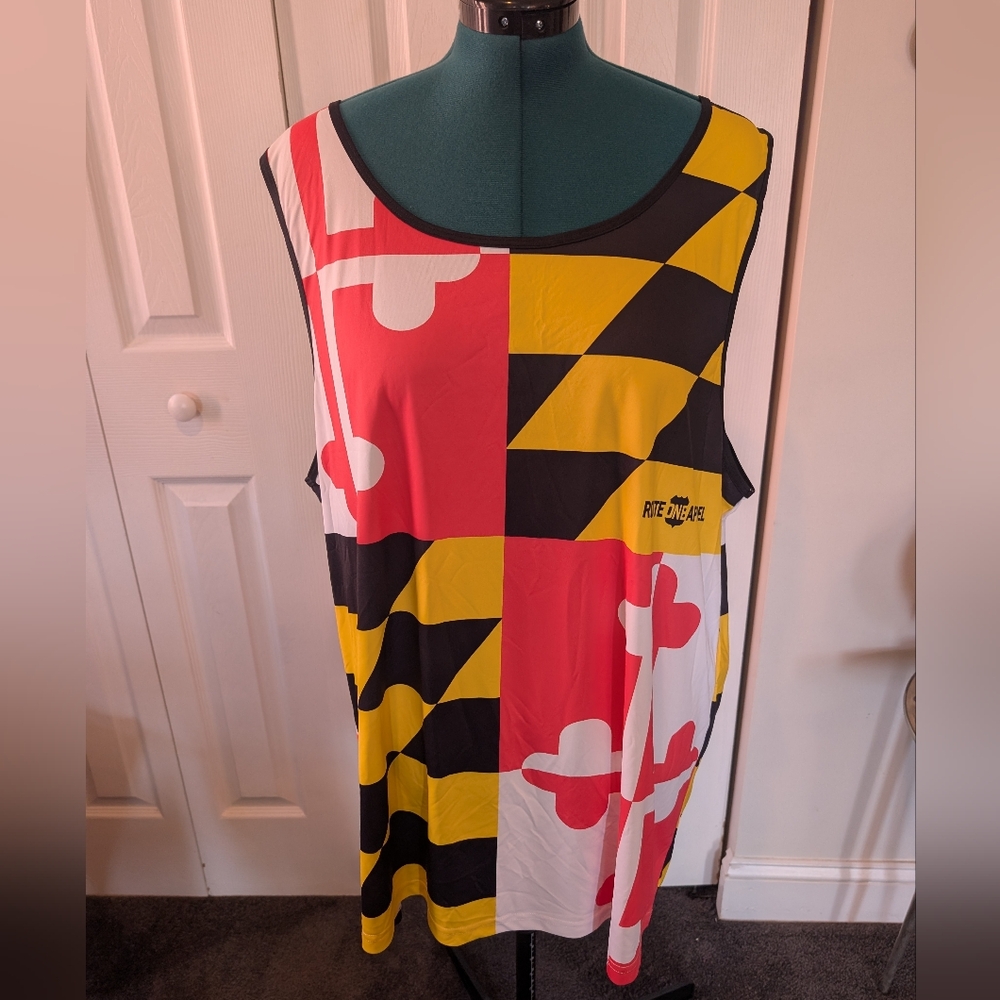 Route One Apparel Athletic Maryland Flag Top Mens, Never Worn